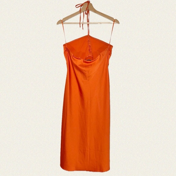 |NWOT| Abercrombie & Fitch Halter Satin Slip Midi Dress - Picture 5 of 5